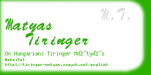 matyas tiringer business card